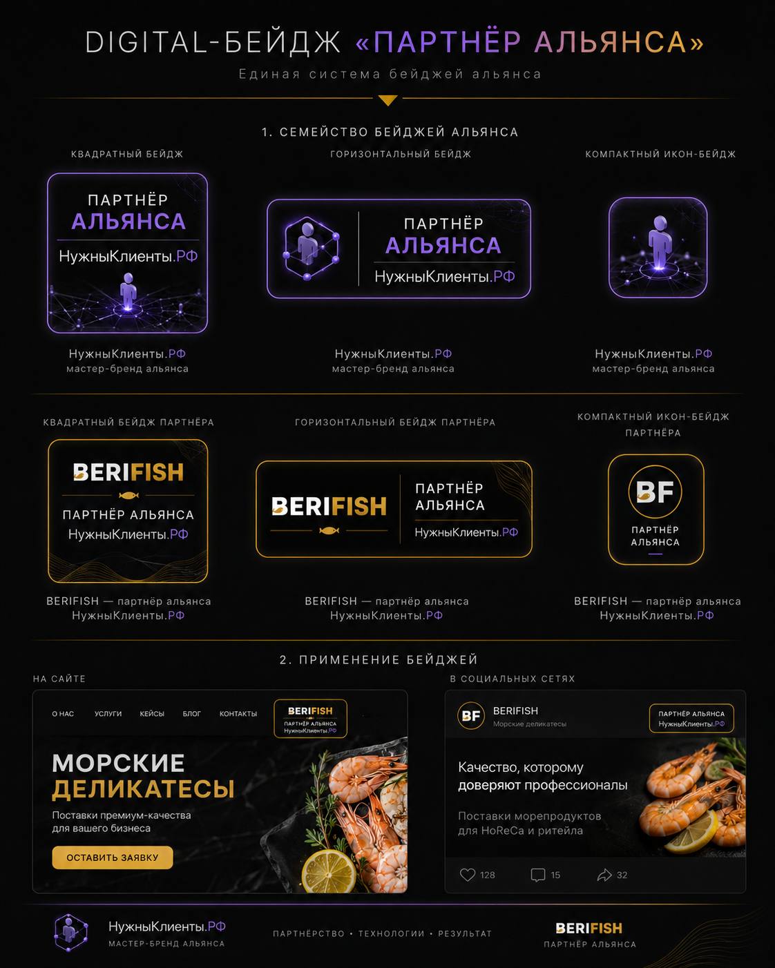 Digital-бейджи партнёра альянса для сайта и соцсетей.